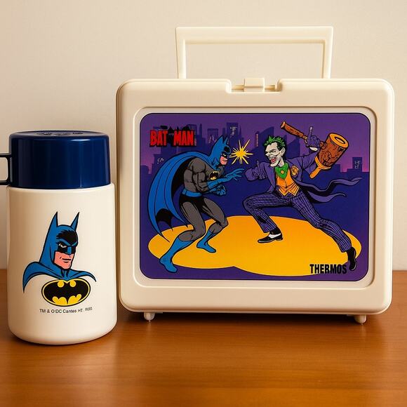 Vintage 1982 Batman & Joker Thermos Lunchbox Set - Picture 2 of 8